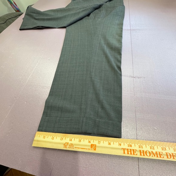 Monarch 110's 100% Wool Men Gray Plaid Suit Jacket Blazer Trousers Pants Set 44L - Picture 11 of 16